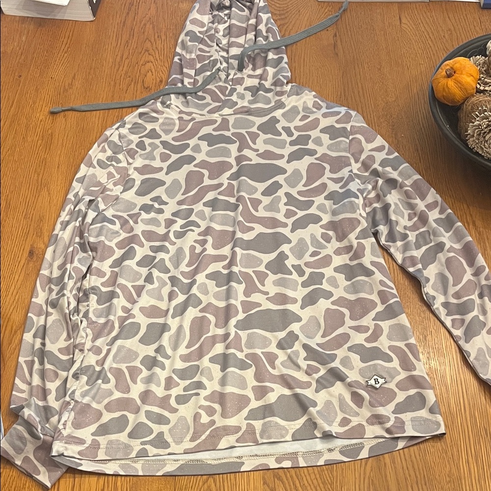BURLEBO Camouflage Hoodie with Gray and Brown Tones